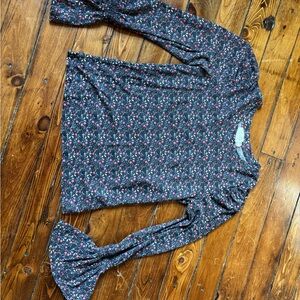 Nation LTD Floral Long Sleeve Top - Black and Pink